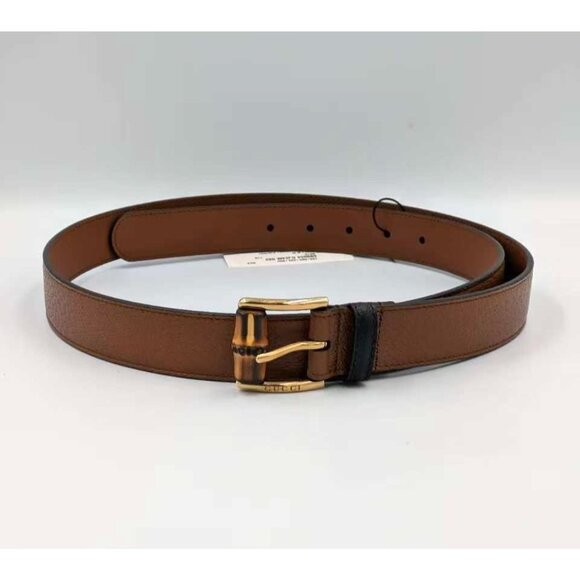 Gucci Dollar Pigprint Leather Bamboo Belt Brown 70cm 699954 main image 8